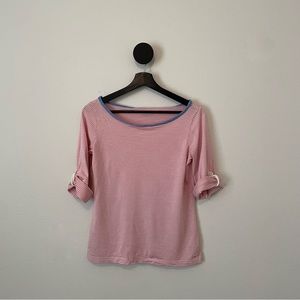 Vineyard Vines Pink Stripe Nautical Tab Sleeve Top Small